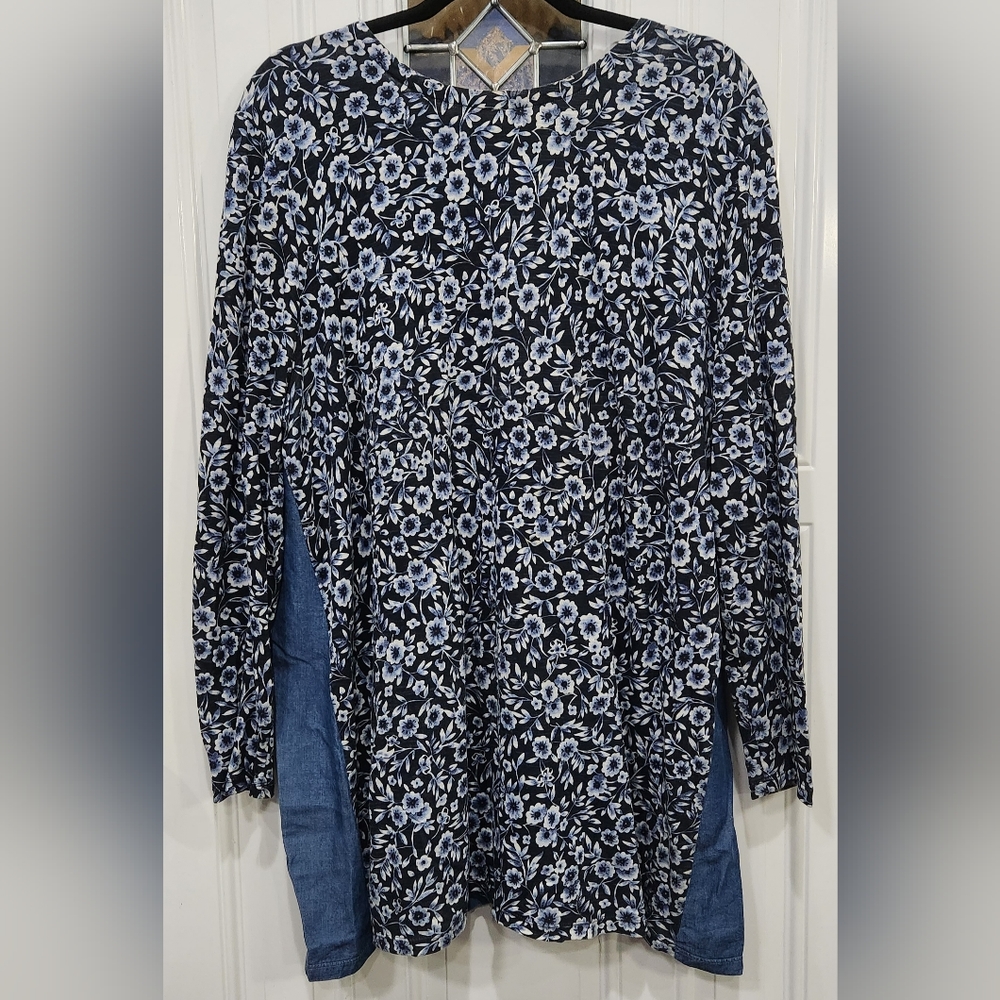 Bubble Tunic, 3/4 Sleeve, Jolie Indigo
